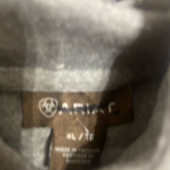 Mens ARIAT Hoodie Gray/Cobalt Raised Graphics! - Picture 3 of 4